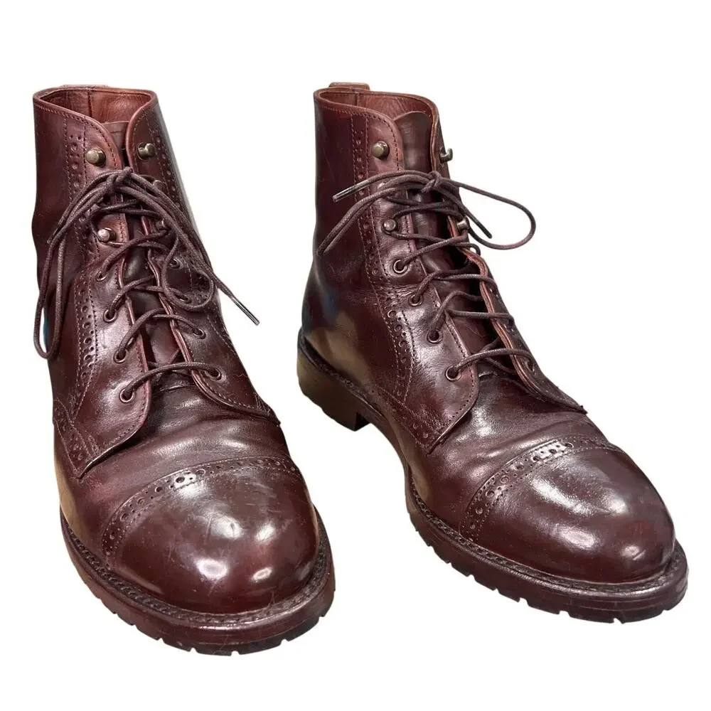 Allen Edmonds Men’s Hamilton Wide Burgundy Brogue Chukka Boot Size US 8 E